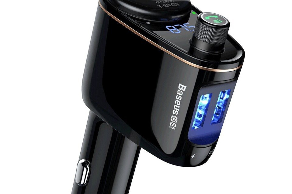 FM predajnik za auto BASEUS 2x USB, Bluetooth - crni