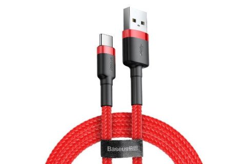 USB na USB-C kabel Baseus Cafule 1.5A dolžine 100 cm, rdeče barve