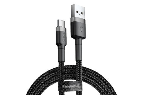 USB-USB-C kábel Baseus Cafule 2A 300 cm szürke-fekete