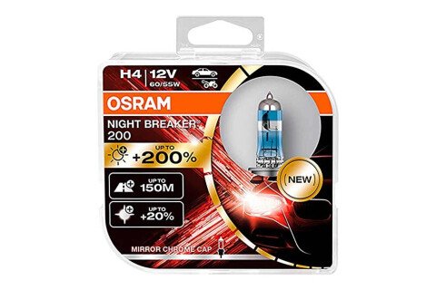 Osram H4 halogén izzók 12V 60 / 55W P43t NIGHT BREAKER 200/2 db /