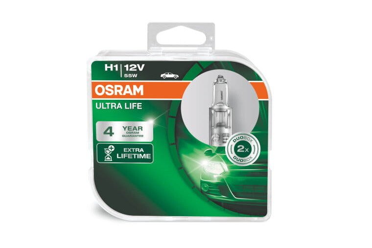 Lampadina alogena Osram H1 12V 55W Ultra Life 2 pz.