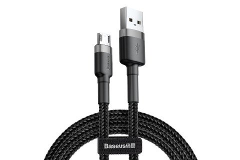 USB na mikro USB kabel BASEUS Cafule 2.4A 100 cm sivo-crni