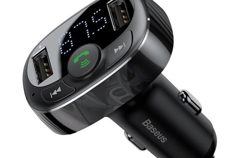 FM predajnik za auto BASEUS 2x USB, Bluetooth - crni
