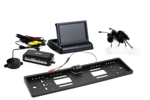 Kit senzor parcare TFT02 4.3" cu camera HD-402-LED 4 senzori albi