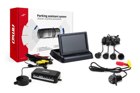 Kit sensore parcheggio TFT02 4.3" con telecamera HD-305-LED 4 sensori nero "GOLD"