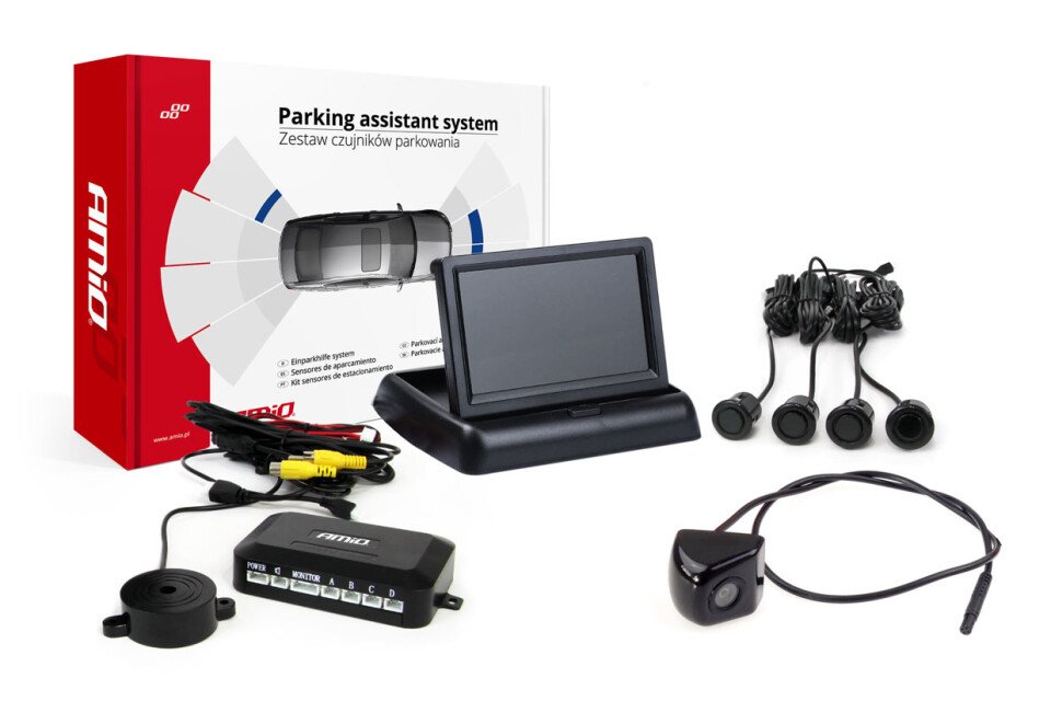 Kit senzor parcare TFT02 4.3" cu camera HD-310 4 senzori negri "GOLD"