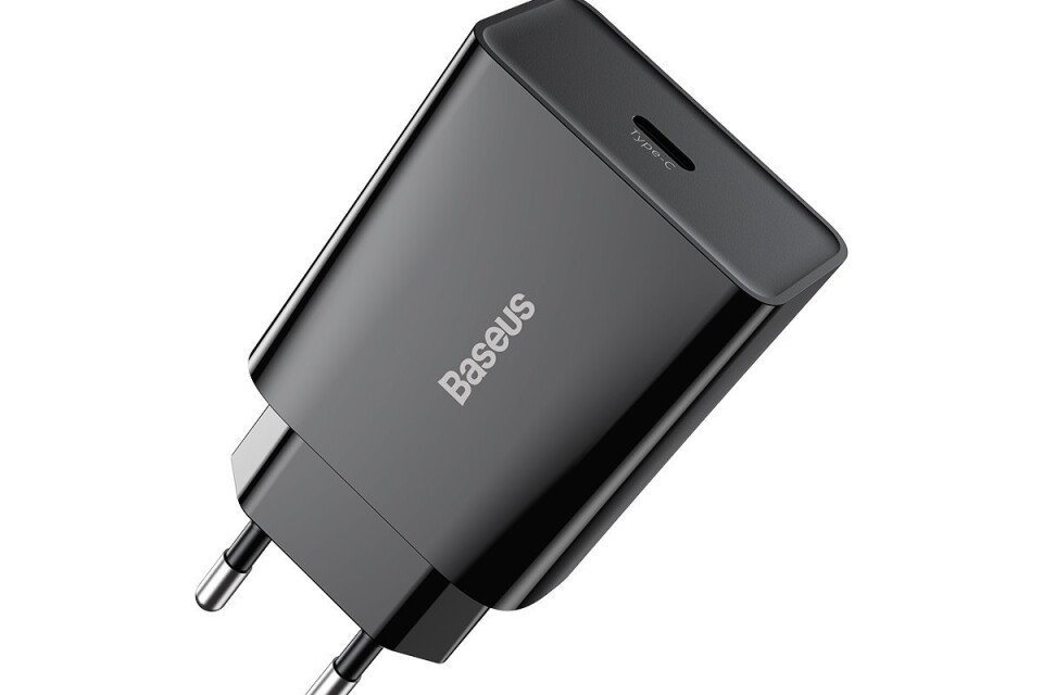 Baseus Speed Mini brzi punjač, USB-C, PD, 3A, 20W crni