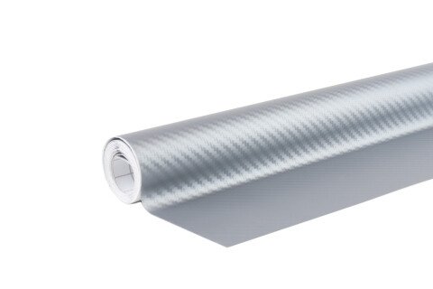 Karbon 3D folija srebrna 30cm x 150cm