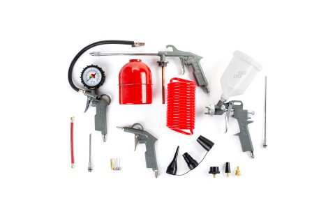 Pneumatikus tartozékok készlete 18 darab. PT-07