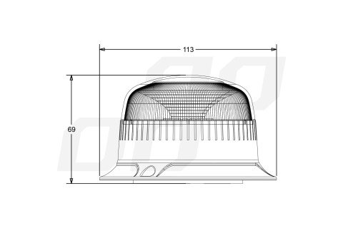 Svjetionik W21ml Magnetski / 3 vijka R65 R10 18LED 12 / 24V IP56