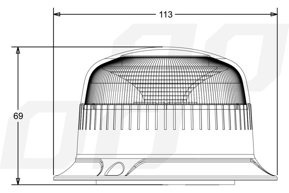 Svjetionik W21ml Magnetski / 3 vijka R65 R10 18LED 12 / 24V IP56