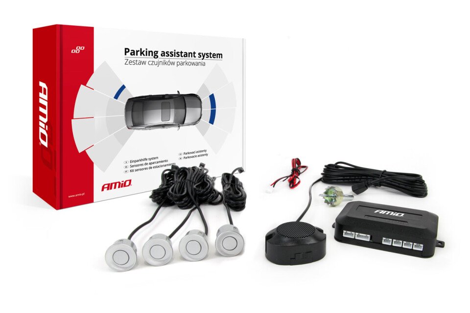 Parking senzor, zujalica unazad 4 srebrna senzora