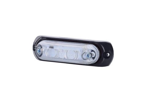 Lampa obrysowa owalna biała z gumową podstawą 12/24V (przewód 0,5 m); EMA 32