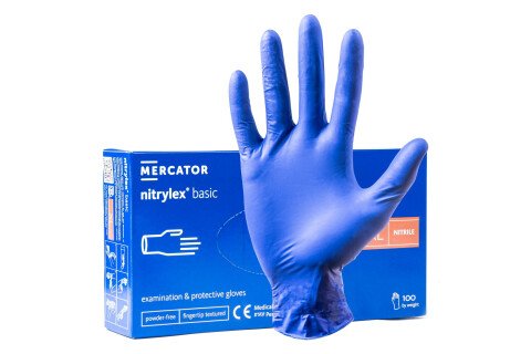 Rękawiczki nitrylowe Mercator Nitrylex Basic, rozm. XL, 100 szt.