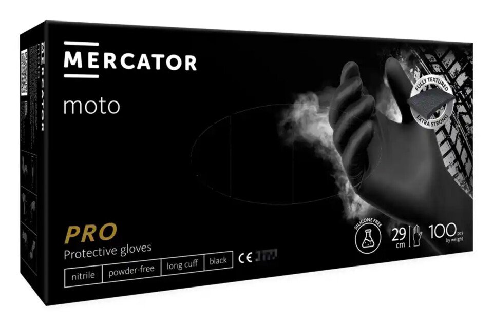 Mercator MOTO BLACK nitrilové rukavice veľkosť L 100ks.