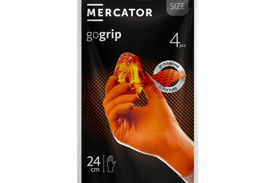 Mercator GoGrip nitrilne rokavice ORANŽNE 4 kom. velikost S