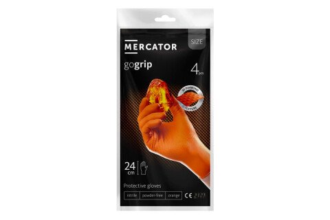 Mercator GoGrip nitrilne rokavice ORANŽNE 4 kom. Velikost L