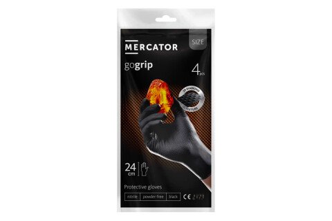 Mănuși de nitril negru Mercator GoGrip BLACK 4 buc. marimea XL