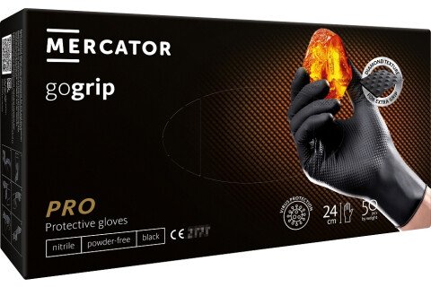 Nitrilne rukavice Mercator GoGrip Black 50 komada, veličina M