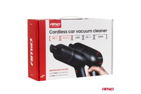 Bežični usisivač za automobil bez četkica 70 W 11 kPa USB-C VC-08 HEPA AMIO-04416