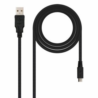 USB 2.0 A - Micro USB B Kábel NANOCABLE 10.01.0501 (1,8 m) Fekete