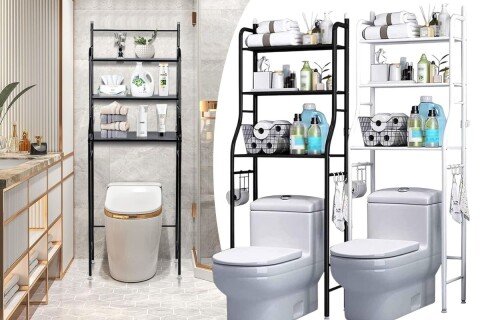 Kúpeľňová polica ToiletFix, 3 police, rýchla montáž