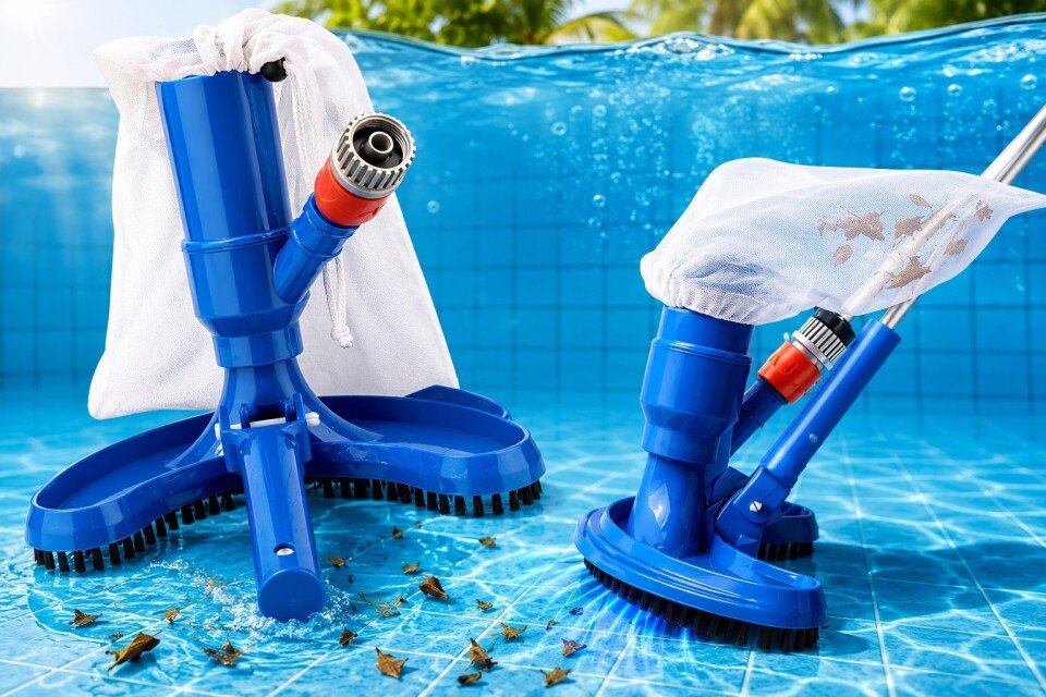 PoolVacc vákuumos medence tisztító,szívó fej és kefe