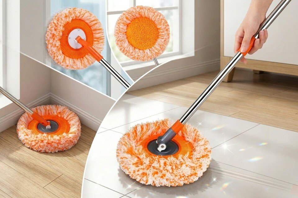 360° rotirajuća i podesiva metla za čišćenje, WheelMop, 45-180 cm