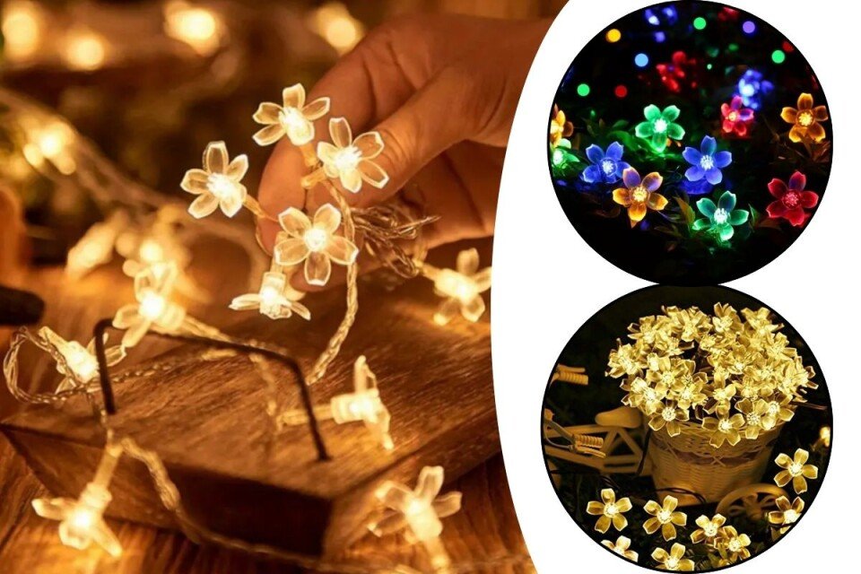 LED lampice na vrpci s motivom cvijeta FlowerLight, 3m