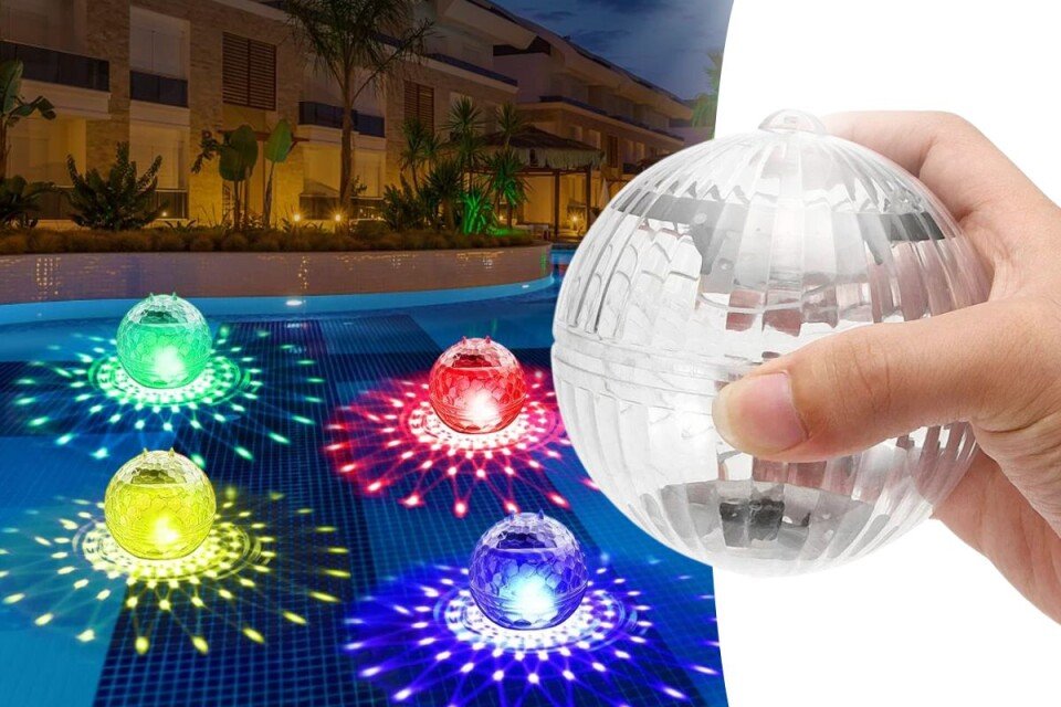 Solarna disko kugla za bazen DiscoPool, LED, 7 boja