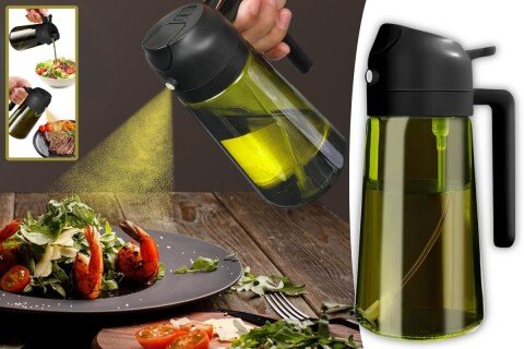 Dozator de ulei Elixduo 2 în 1 cu mâner, 470 ml