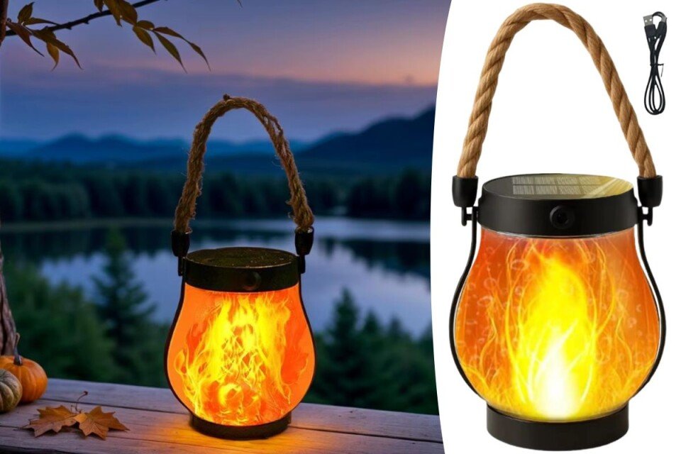 Solarni LED fenjeri VelaFlick sa efektom plešućeg plamena, IPX4, USB