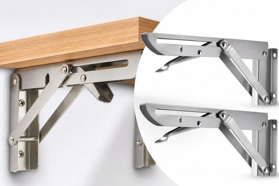 Sklopivi nosač za zidne police (2 komada) SteelShelf, 15x7cm