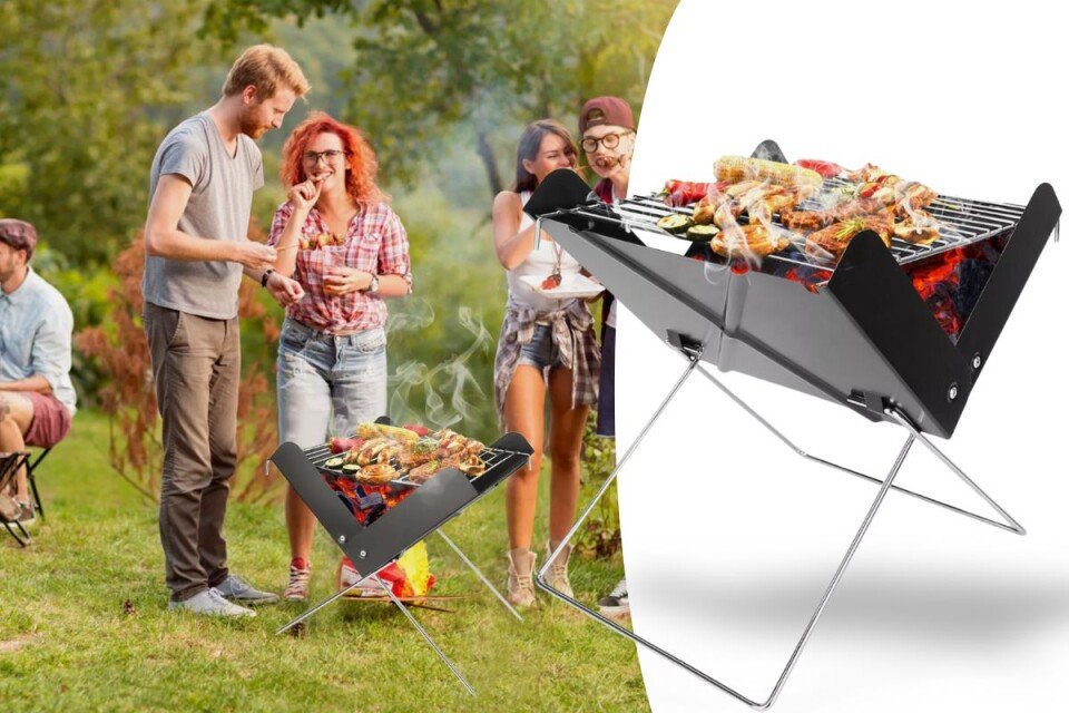 Prenosni roštilj na drveni ugalj CarryGrill, 30x30x26cm