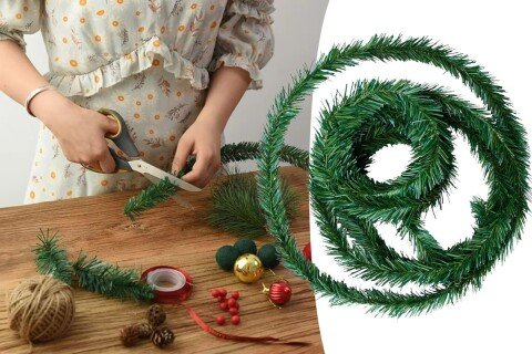 Božićni venac od veštačkog bora XmasWreathy, dužine 5,50m