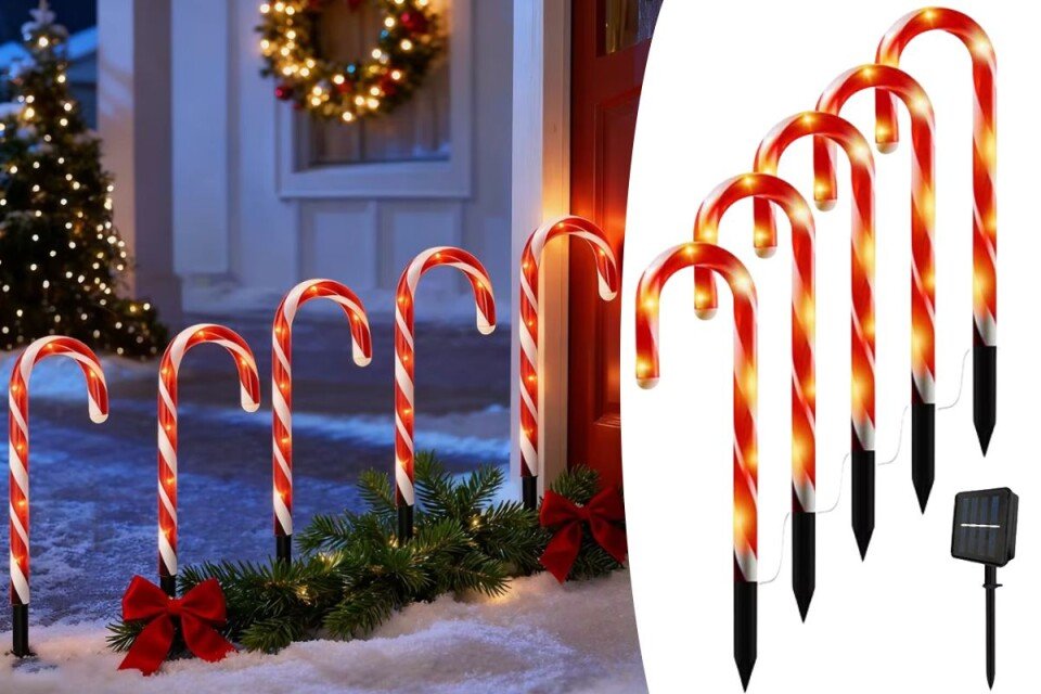 SweetBeam napelemes fénypálcikák cukorpálca formájában, 5 darab