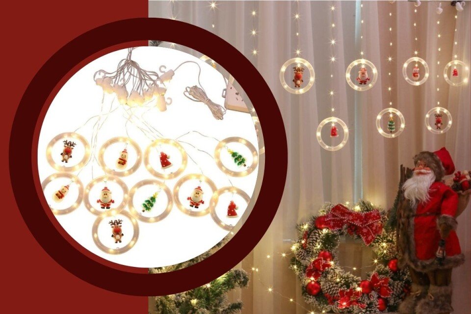 ChrisRings Božićno LED prstenje, 10 prstenova, 5 figurica, 300 cm, USB