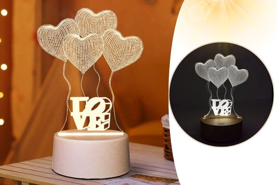 Lampada LED ChambieLove, effetto 3D, alimentazione USB
