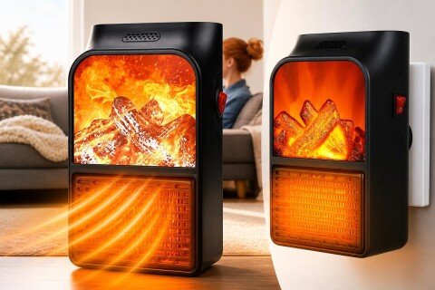 MiniFlame tragbarer Elektroheizer, 500 W, bis zu 32 °C