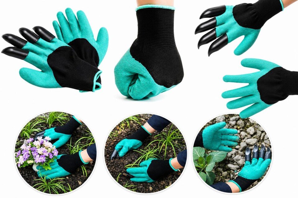 Vrtne rukavice QuickClaws, univerzalne veličine, plastične kandže