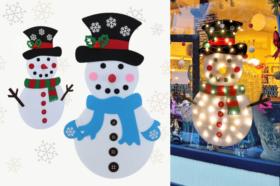 Il pupazzo di neve SnowNice in feltro + decorazioni