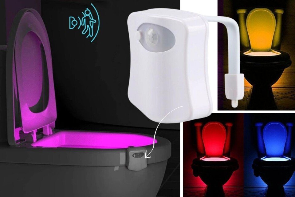 Nočna lučka za toaleto ToiletGlow, senzor gibanja, 8 barv