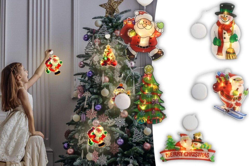 Twilune viseća božićna lampa za prozor, LED, 4 komada