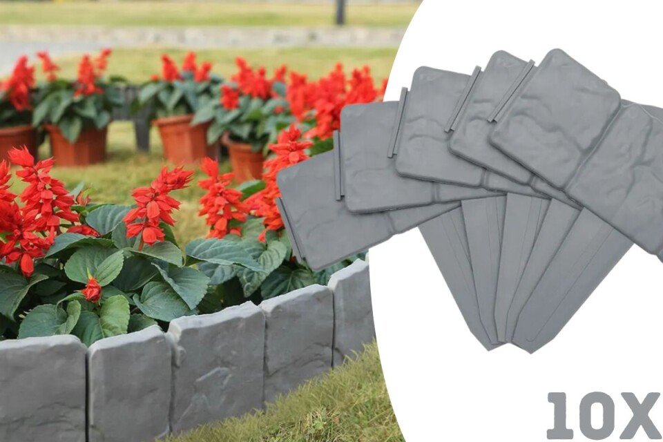 GardenMik kő stílusú kerti szegély, 10 db
