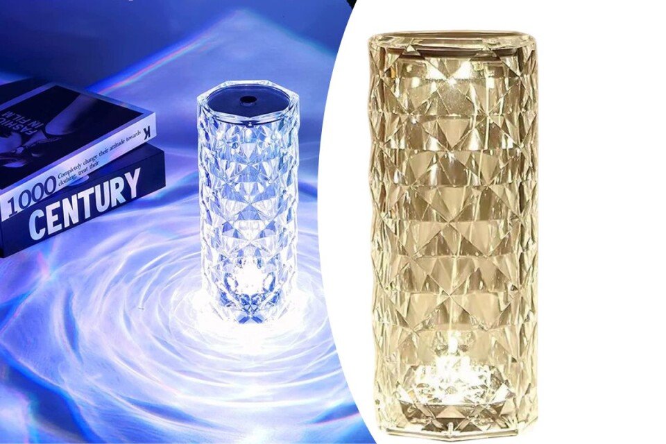Dekorativna kristalna lampa CrystalLamp, USB punjenje, 360 akrilnih kristala