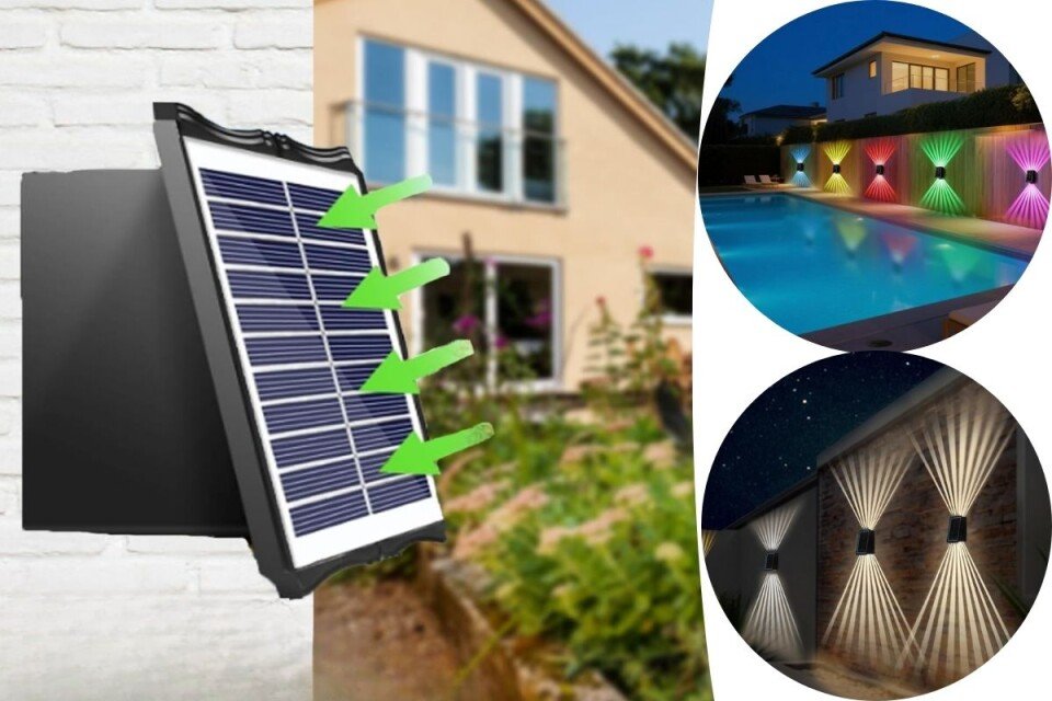 Solarne LED luči Everlux, ki svetijo celo noč, 8 načinov, IP65