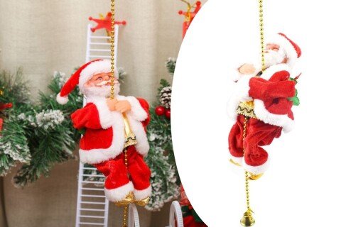 Ein musikalischer Weihnachtsmann an einer Schnur, ClimbingSanta
