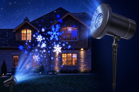 MicroPod LED-Projektor mit Schneeflocken, bis zu 30 m² Fläche