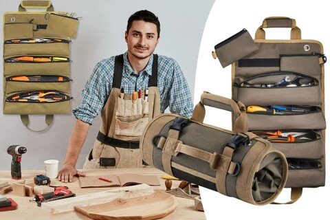 RollTolli organizovana torba za alat, D-prstenovi, džepovi koji se mogu ukloniti