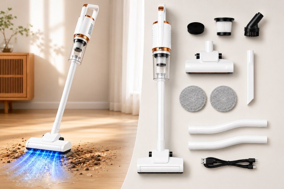 Bezdrátový vysavač a čistič podlah Shynyq, 1200 mAh, HEPA, 8500 Pa